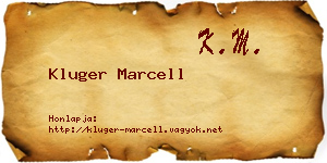 Kluger Marcell névjegykártya